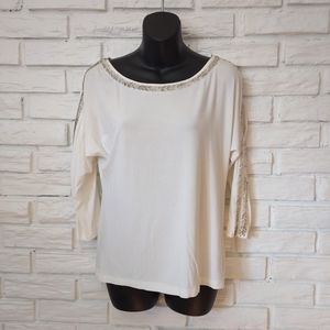 BKE Boutique Cold Shoulder Blouse SizeM